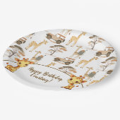 Assiettes En Carton Jungle Safari avec Giraffes Anniversaire (Angle)