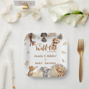 Assiettes En Carton Jungle Safari Baby Shower Vintage 