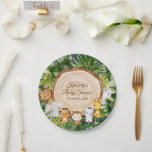 Assiettes En Carton jungle safari plaques de papier baby shower<br><div class="desc">Un safari dans la jungle,  un baby shower sauvage. Le texte et d'autres fonctionnalités peuvent être personnalisés.</div>