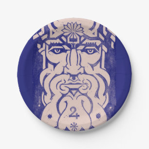Assiettes En Carton Jupiter Zeus Roi des Dieux Mythologie grecque Bleu