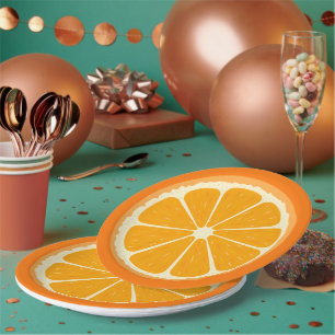 Assiettes En Carton Jus de citron frais orange