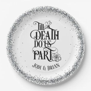 Assiettes En Carton Jusqu'à ce que la mort nous sépare Mariage d'Hallo
