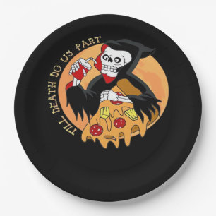 Assiettes En Carton Jusqu'à ce que la mort nous sépare. Pizza pour tou