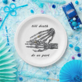 Assiettes En Carton Jusqu'à ce que la mort nous sépare Squelette Mains (Fête)