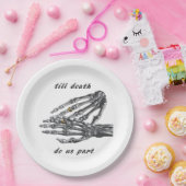 Assiettes En Carton Jusqu'à ce que la mort nous sépare Squelette Mains (Fête)