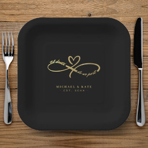 Assiettes En Carton Jusqu'à la mort Faisons-nous partie Noir & Or Symb
