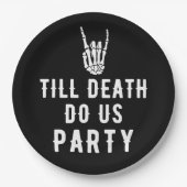 Assiettes En Carton Jusqu'à la mort Fête Sommeil Noir (Devant)