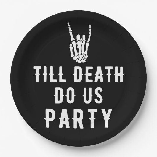 Assiettes En Carton Jusqu'à la mort Fête Sommeil Noir (Devant)