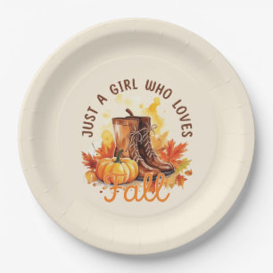 Assiettes En Carton Just A Girl Who Love Fall - Cosy Autumn Vibes