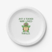 Assiettes En Carton Just a Teacher Who Loves Turtles Turtle Lover Educ (Devant)