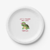 Assiettes En Carton Just a Teacher Who Loves Turtles Turtle Lover Educ (Devant)