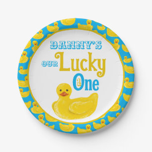 Assiettes En Carton Juste Ducky Lucky Un Premier Anniversaire Invitati