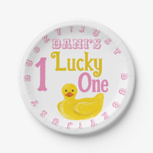 Assiettes En Carton Juste Ducky Lucky Un Premier Anniversaire Invitati