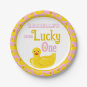 Assiettes En Carton Juste Ducky Lucky Un Premier Anniversaire Invitati (Devant)