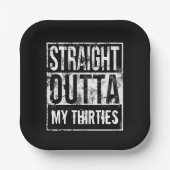 Assiettes En Carton Juste en-dehors de mes trentenaires 40e fête d'ann (Recto)