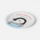 Assiettes En Carton Juste petit baby shower haché de pingouin (Angle)