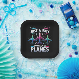 Assiettes En Carton Juste un garçon qui aime les avions