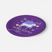 Assiettes En Carton Juste une fille qui aime les chevaux en violet (Angle)