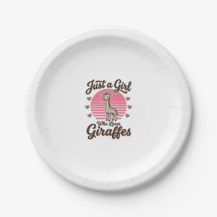 Assiettes En Carton Juste une fille qui aime les girafes vintage shirt
