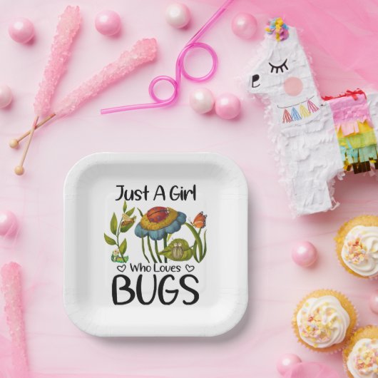 Assiettes En Carton Juste une fille qui aime les insectes (Fête)