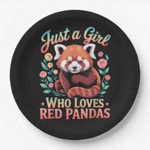 Assiettes En Carton Juste une fille qui aime les pandas roux