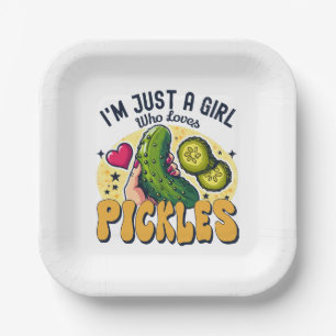 Assiettes En Carton Juste une fille qui aime les pickles - Vegan drôle