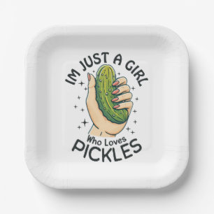 Assiettes En Carton Juste une fille qui aime les pickles - Vegan drôle