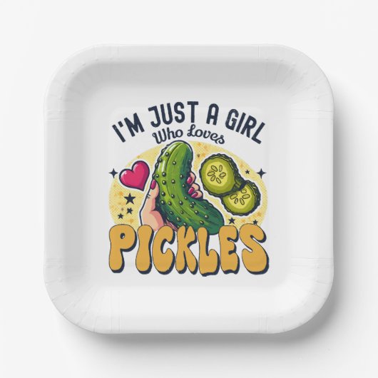 Assiettes En Carton Juste Une Fille Qui Aime Les Pickles - Végétan Drô (Recto)