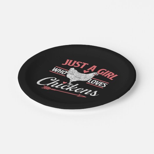 Assiettes En Carton Juste Une Fille Qui Aime Les Poulets - Pou Louveur (Angle)