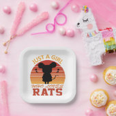 Assiettes En Carton Juste une fille qui aime les rats (Fête)