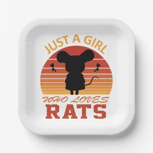 Assiettes En Carton Juste une fille qui aime les rats (Recto)