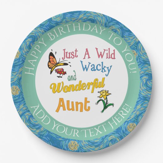 Assiettes En Carton Juste Une Merveilleuse Tante Sauvage (Devant)