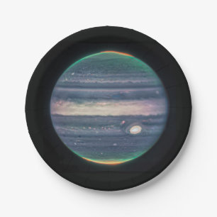 Assiettes En Carton JWST Image de la planète Jupiter en infrarouge