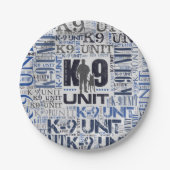 Assiettes En Carton K-9 unité - unité de chien policier (Devant)