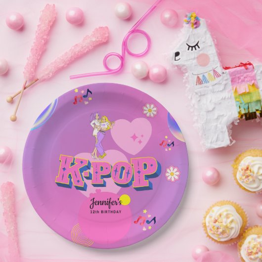 Assiettes En Carton K-Pop Music Star Coréen Pop Thème Anniversaire (Fête)