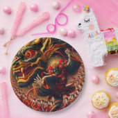 Assiettes En Carton Kabuki Dragon (Fête)