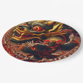 Assiettes En Carton Kabuki Dragon (Angle)