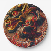 Assiettes En Carton Kabuki Dragon (Devant)