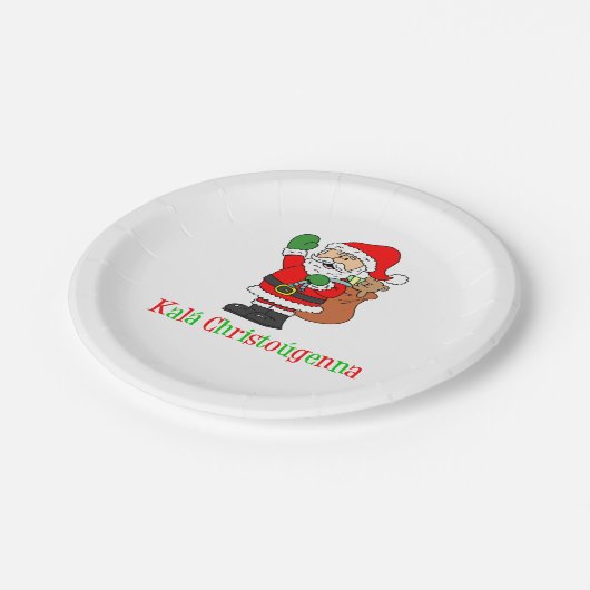 Assiettes En Carton Kala Christougenna Grec Noël Père Noël (Angle)