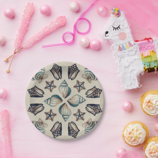 Assiettes En Carton Kaleidoscope côtier I (Fête)