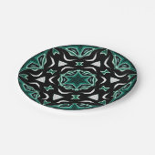 Assiettes En Carton kaléidoscope marocain-africain motif sombre (Angle)