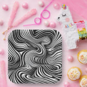 Assiettes En Carton Kaleidoscope monochrome (Fête)