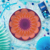 Assiettes En Carton Kaleidoscope orange violet (Fête)