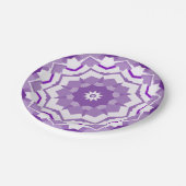 Assiettes En Carton Kaleidoscope violet/blanc (Angle)