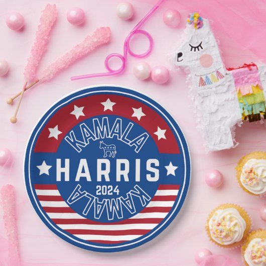 Assiettes En Carton Kamala Harris Madame la Présidente 2024 (Fête)