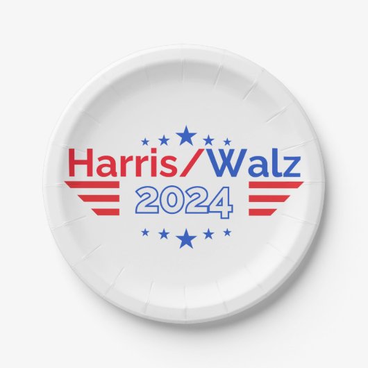 Assiettes En Carton Kamala Harris Tim Walz Election 2024 (Devant)