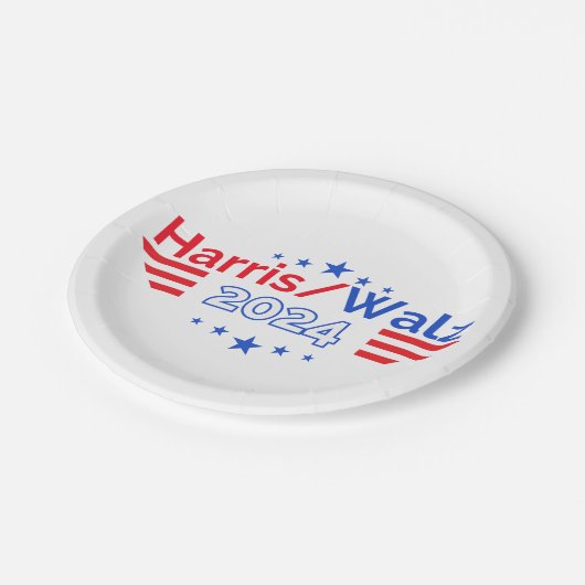 Assiettes En Carton Kamala Harris Tim Walz Election 2024 (Angle)