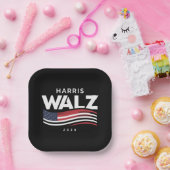 Assiettes En Carton Kamala Harris Tim Walz Valse 2024 Election (Fête)