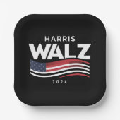 Assiettes En Carton Kamala Harris Tim Walz Valse 2024 Election (Recto)