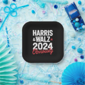 Assiettes En Carton Kamala Walz Évidemment 2024 Harris Waltz 2024 (Fête)